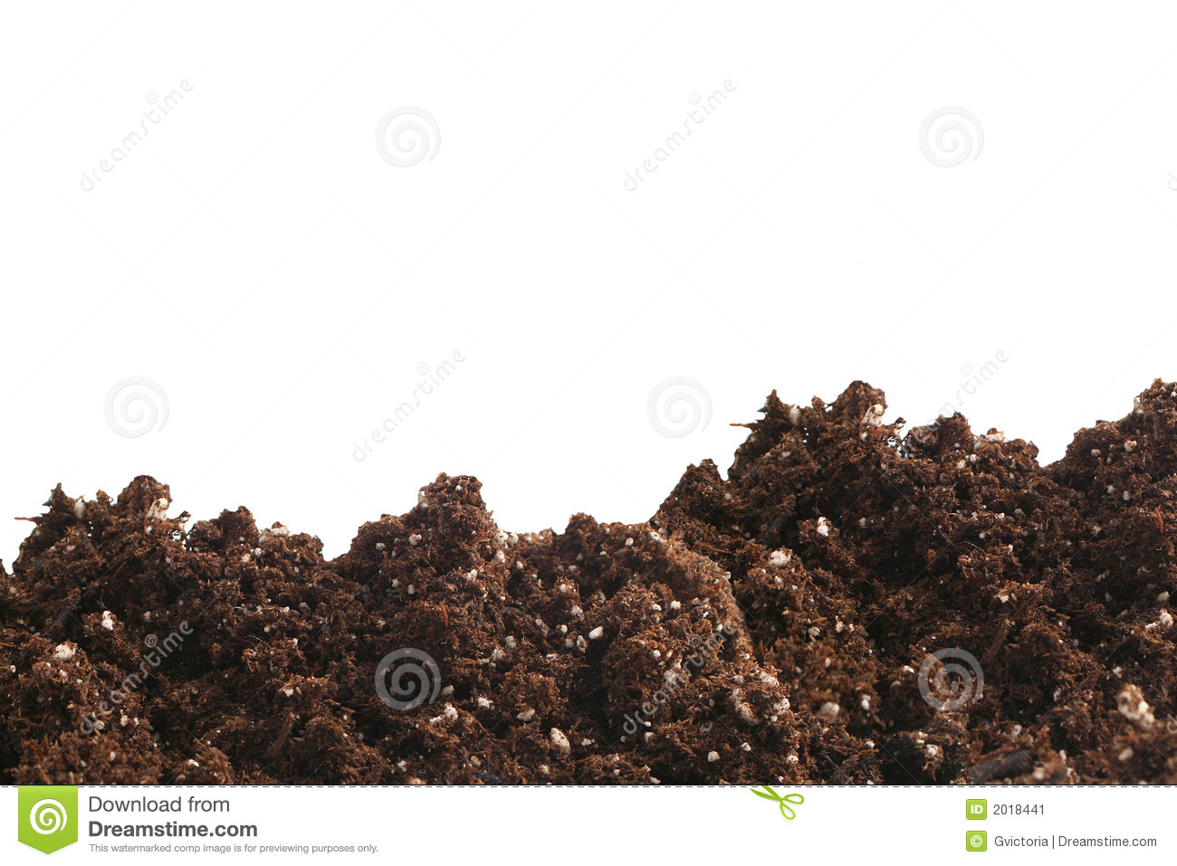 Garden Dirt With Fertilizer On A White Background
