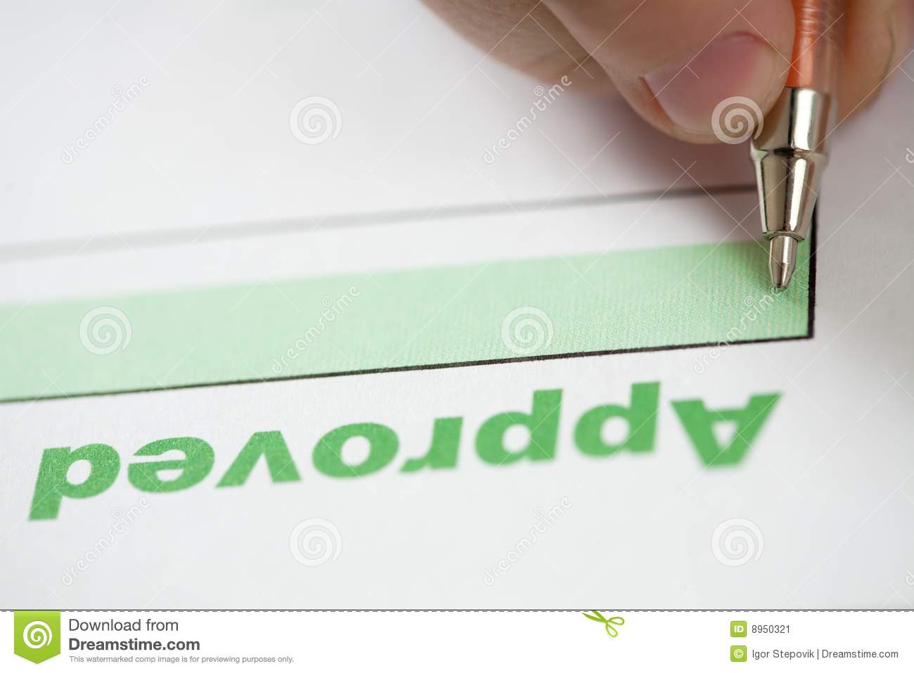 Hand With Pen Signature Approved Document Stock Image   Image  8950321