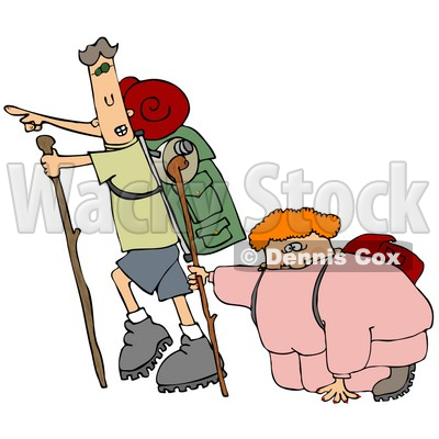 Health While Taking A Hike Clipart Illustration   Dennis Cox  16131