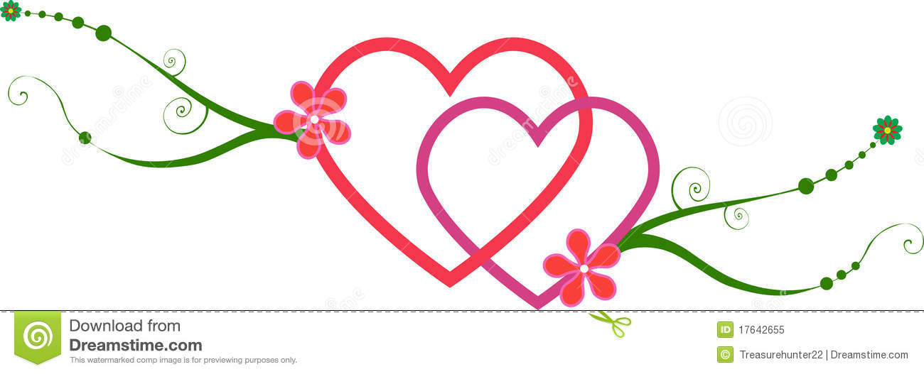 Interlocking Hearts With Vines Royalty Free Stock Photo   Image