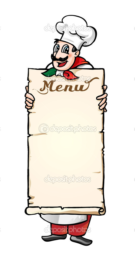 Italian Menu Border Chef With Menu   Stock