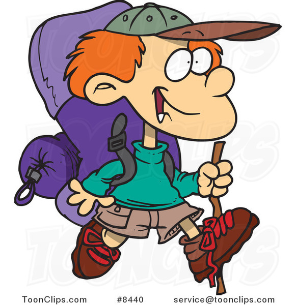 Of Cartoon Hiking Boy Using A Map Hiking Cartoon Hiking Cartoon Vector