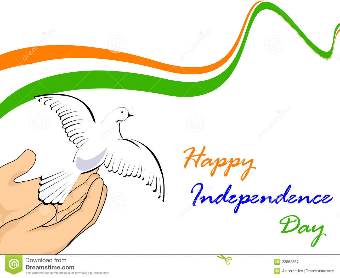 On White Isolated Background For Republic Day And Independence Day