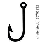 Pin Hook Cartoon Fishing Rod Outline Man Fish And Sea Life Clipart On    