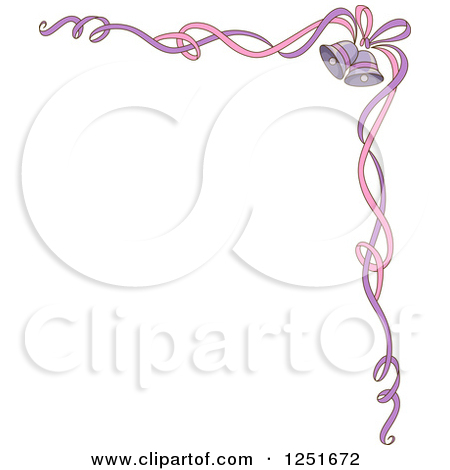 Pink And Purple Ribbon Border With Wedding Bells By Bnp Design Studio