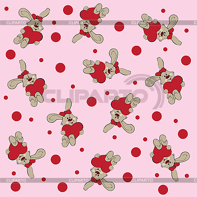Pink Seamless Background With Bunnies And Hearts     Iarada
