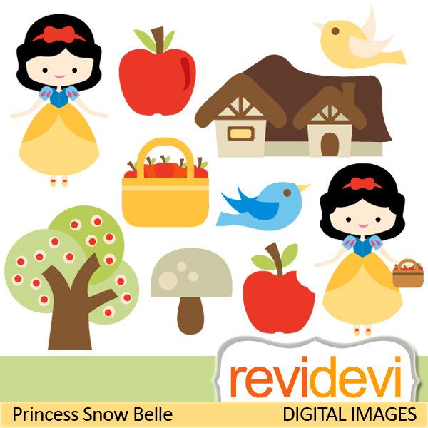 Princess Snow Belle Clipart 07400   Commercial Use Digital Graphic Cl    