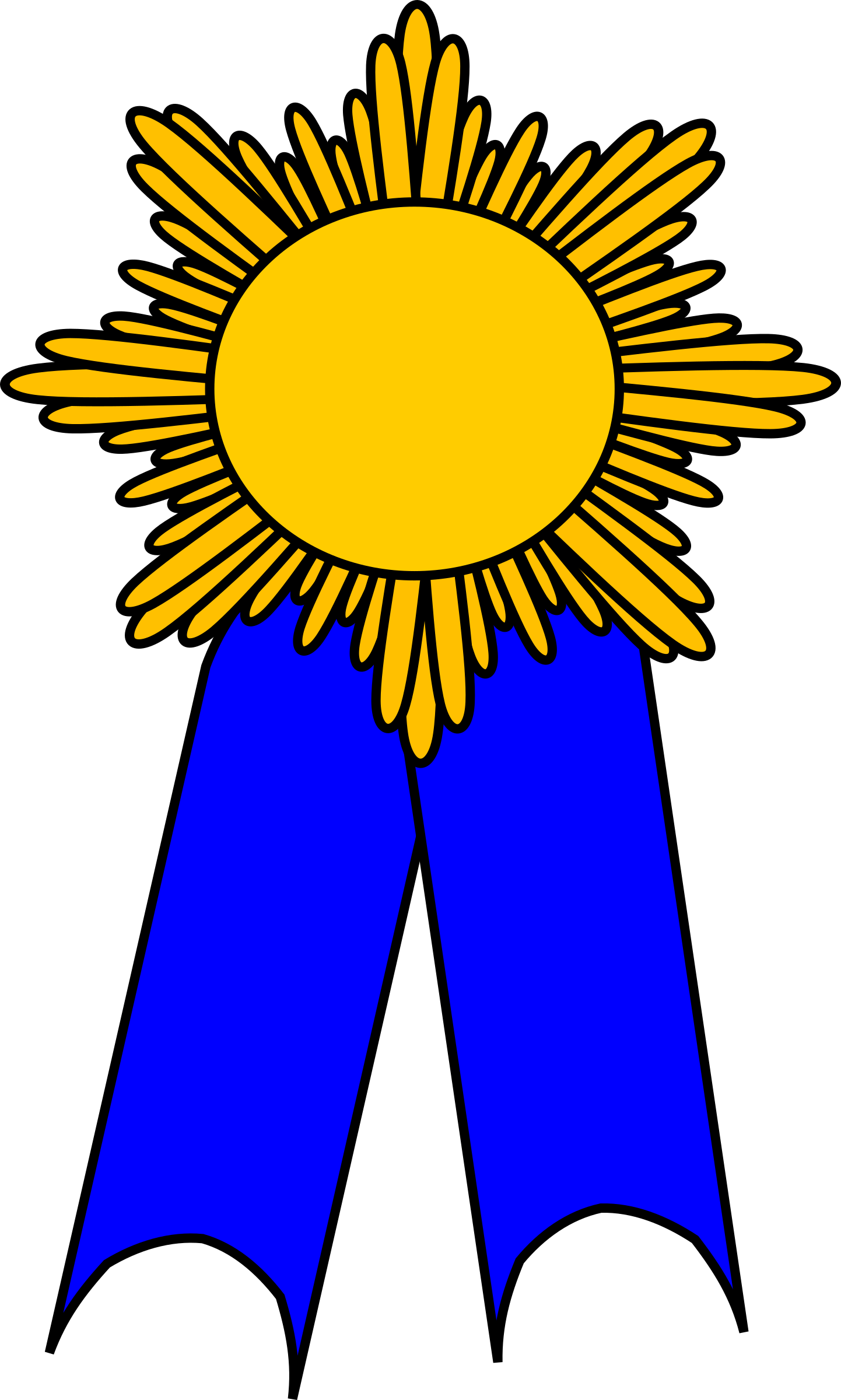 Prize Ribbon Blue And Gold By Barnheartowl