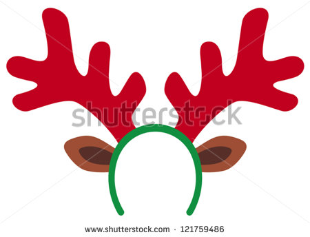 Reindeer Mask  Funny Christmas Reindeer Horns    Stock Vector
