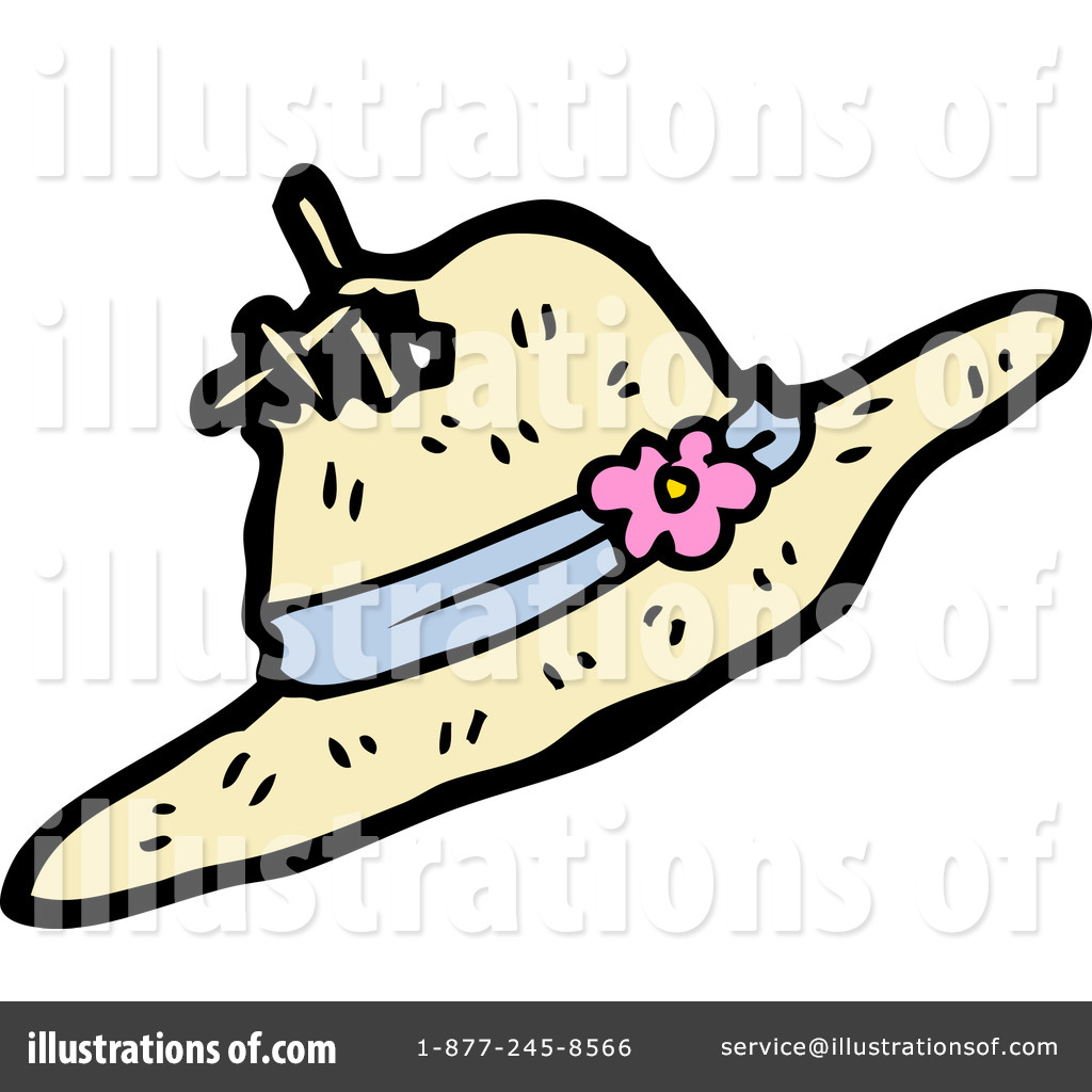 Royalty Free  Rf  Straw Hat Clipart Illustration By Lineartestpilot