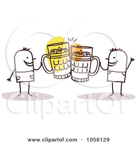 Royalty Free Vector Clip Art Illustration Of A Stick Couple Toasting