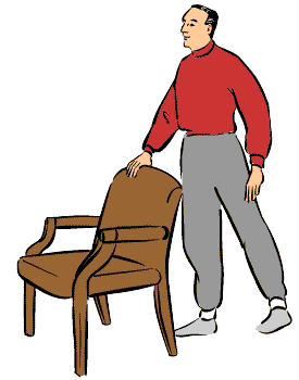 Stand Behind A Table Or Chair With Feet At Shoulder Width