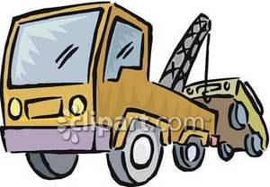 Tow Truck Towing A Car   Royalty Free Clipart Picture