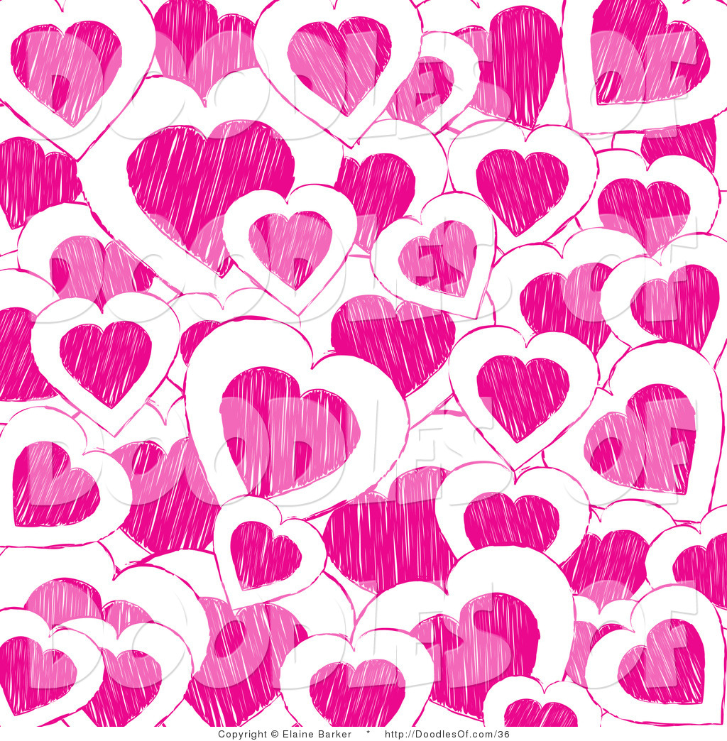 Vector Clipart Of A Valentine S Day Background Of Pink Doodle Hearts