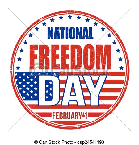 Vector   National Freedom Day Stamp   Stock Illustration Royalty Free