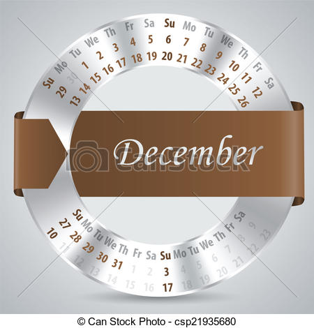 Vector Of 2015 December Calendar Design   2015 Calendar Design With    