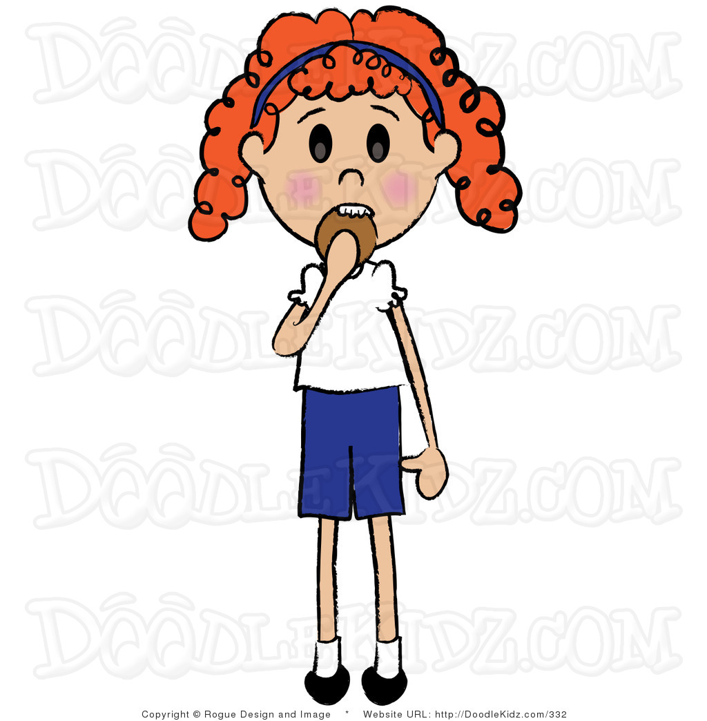 Art Image Of A Little Red Haired Girl Eating A Cookie  This Eating
