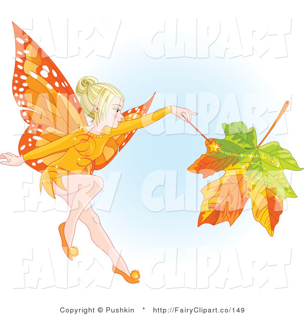 Art Of An Autumn Fall Fairy Changing A Leafs Colors By Pushkin    149