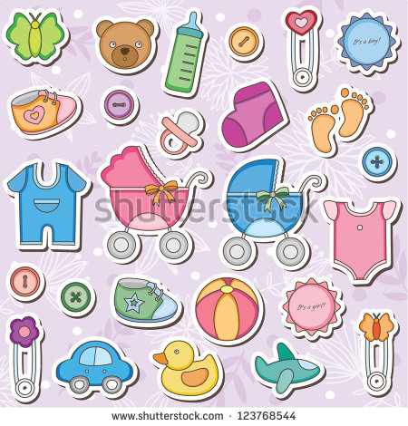 Baby Accessories Clip Art Stock Vector 123768544   Shutterstock