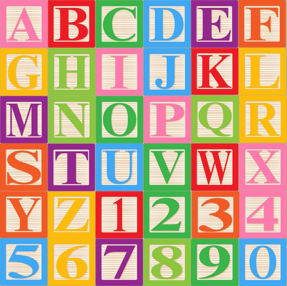 Baby Blocks Alphabet Font Clip Art Clipart   Commercial And Personal