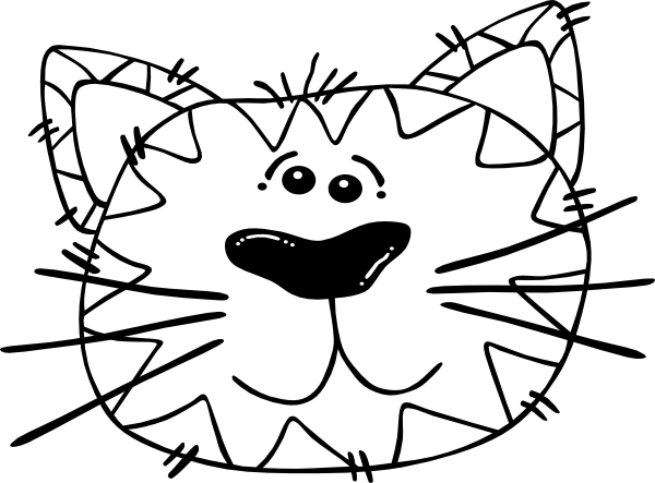 Cartoon Cat Face Outline Clip Art At Clker Com   Vector Clip Art