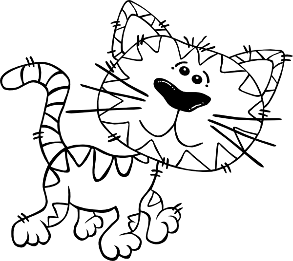 Cartoon Cat Walking Outline Clip Art At Clker Com   Vector Clip Art