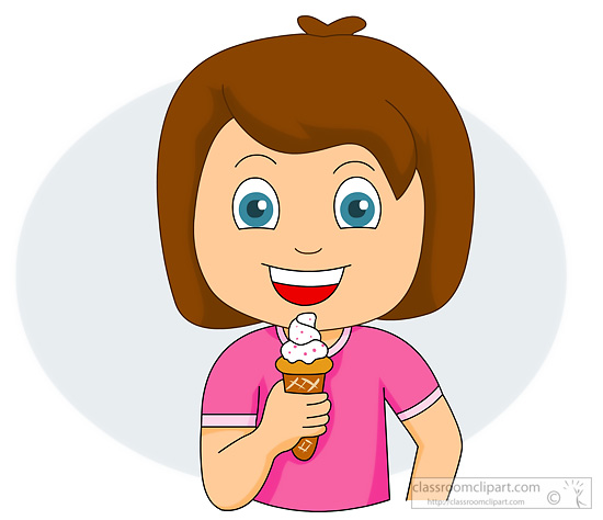 Dessert Clipart   Girl Eating Icecream   Classroom Clipart