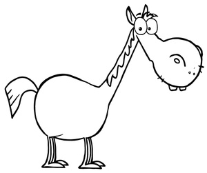 Funny Horse Clipart Image   Funny Looking Cartoon Horse Drawing