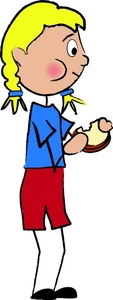 Girl Eating Clipart Image   Stick Figure Girl Eating A Sandwich