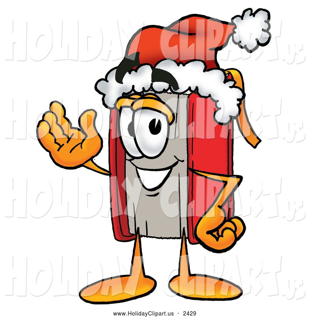 Larger Preview  Holiday Clip Art Of A Smiling Red Book Mascot Cartoon