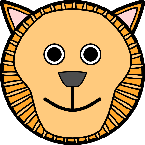 Lion Rounded Face Clip Art At Clker Com   Vector Clip Art Online    