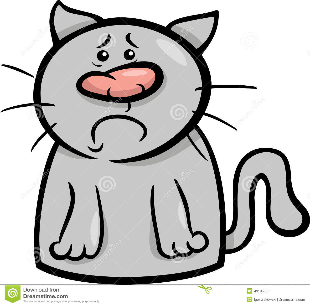 Mood Sad Cat Cartoon Illustration Stock Vector   Image  43185566