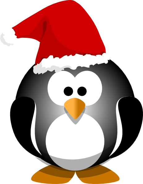 Penguin Wearing Santa Hat Clip Art At Clker Com   Vector Clip Art
