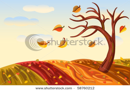 Picture Of A Beautiful Lanscape Scenery In The Fall Of Falling Leaves    