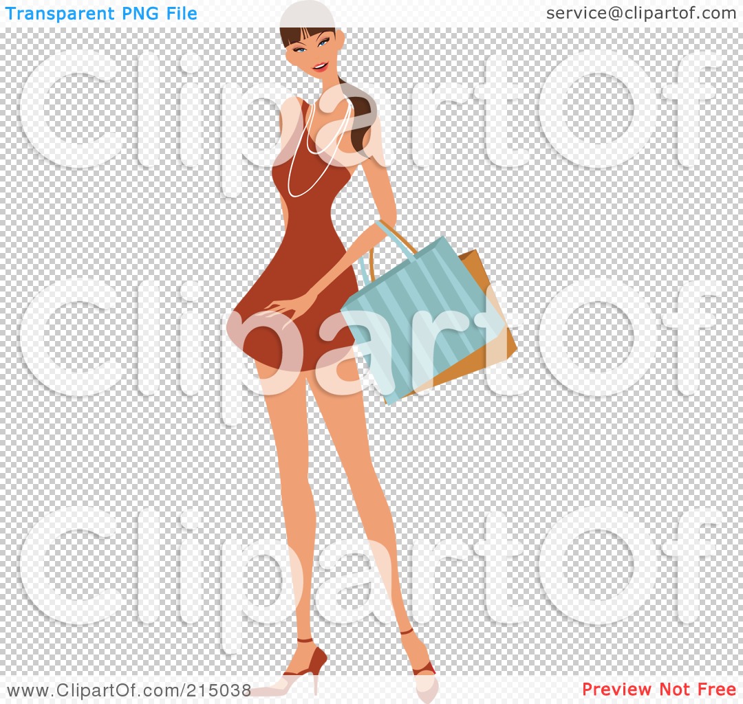 Royalty Free  Rf  Clipart Illustration Of A Pretty Lady Shopping In An