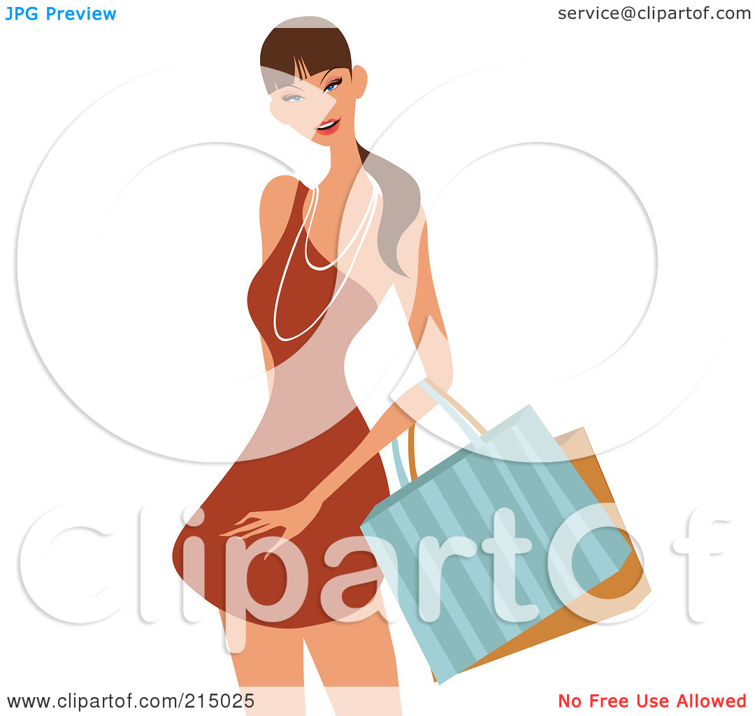 Royalty Free  Rf  Clipart Illustration Of A Pretty Lady Shopping In An