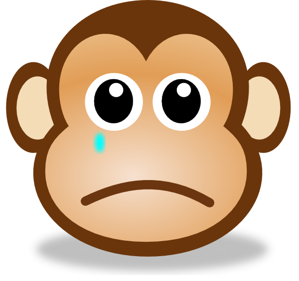 Sad Monkey Face 2 Clip Art At Clker Com   Vector Clip Art Online