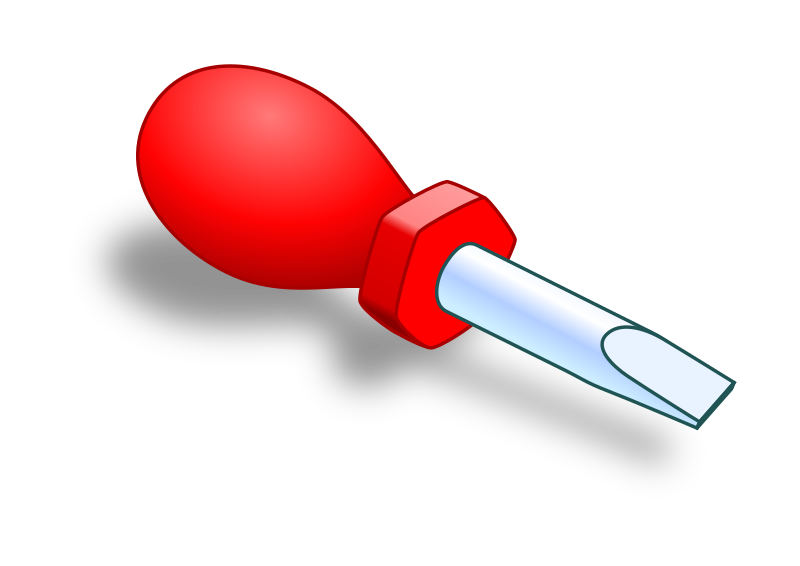 Screwdriver By Onsemeliot   A Red Short Screwdriver Lying With Drop    
