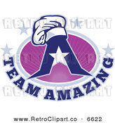 Vector Clipart Of A Retro Chef Hat On A Letter A With Team Amazing