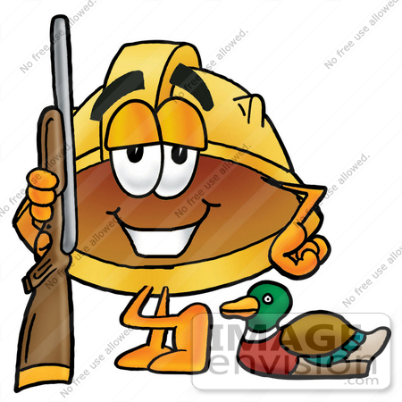25745 Clip Art Graphic Of A Yellow Safety Hardhat Cartoon Character    