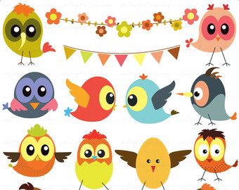 Baby Birds Clip Art High Resolution Personal And Commercial Use   3 00