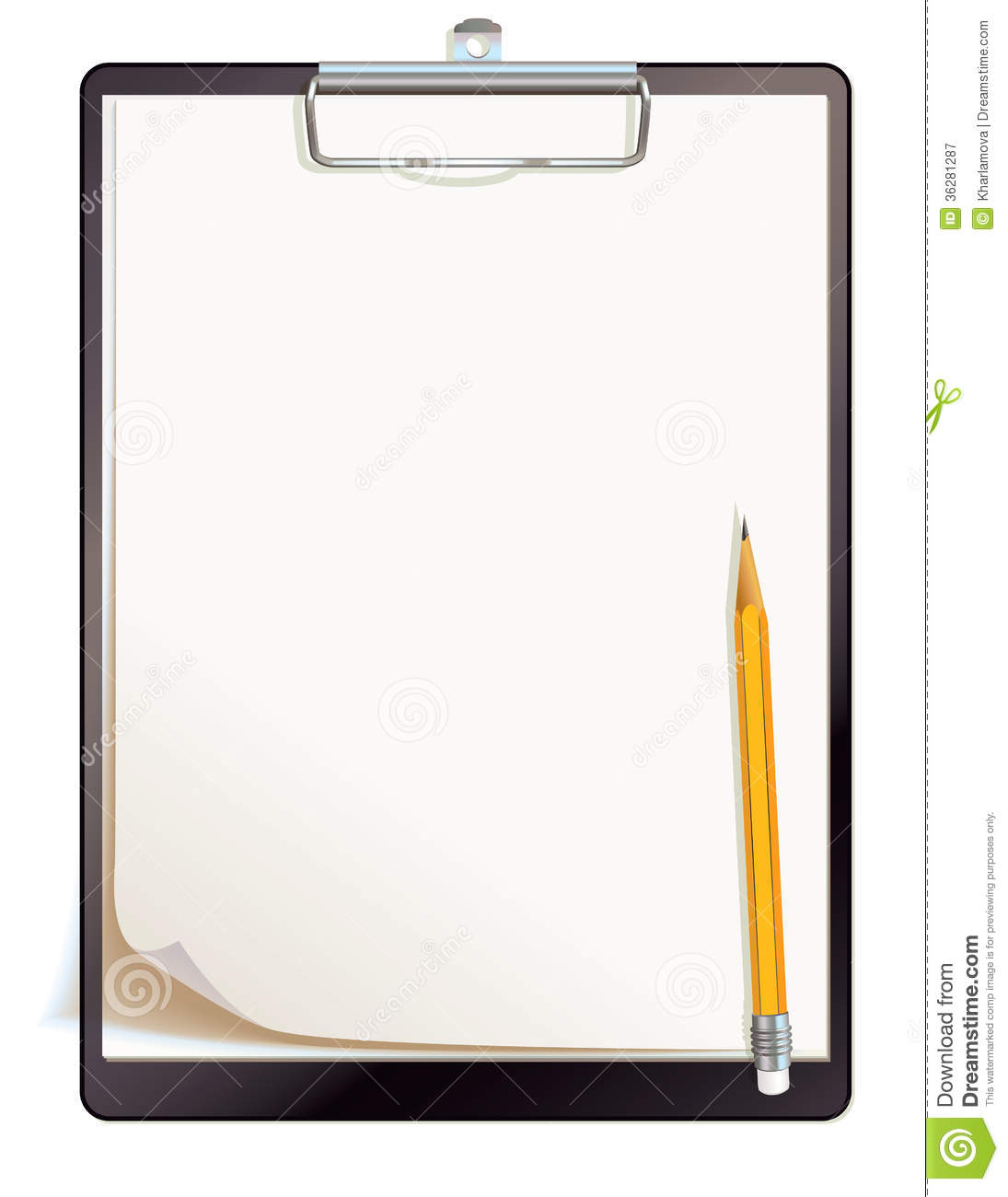 Black Clipboard With Blank Sheets Of Paper Royalty Free Stock