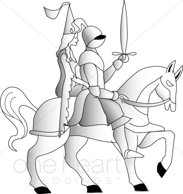 Bride With Knight In Shining Armor   Princess Wedding Clipart