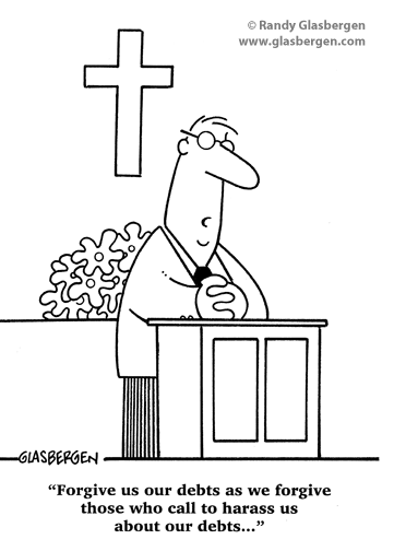 Cartoons For Christians Church Cartoons Debts Lord S Prayer