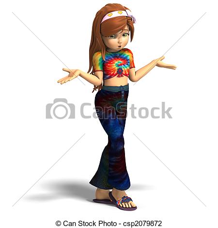 Clip Art Of Excuse Me   Young Cartoon Girl Hoping For Excuse And