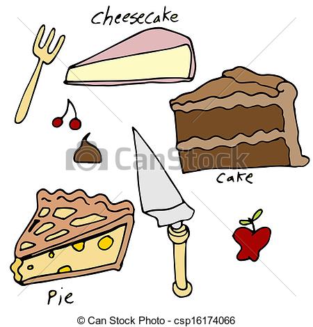 Clip Art Vector Of Cake And Pie Dessert Icon Set   An Image Of Cake