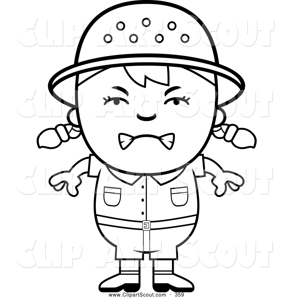Clipart Of A Frustrated Black And White Angry Safari Girl By Cory