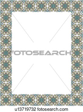 Clipart Of Teal And Brown Victorian Border U13719732   Search Clip Art    