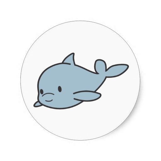 Cute Baby Dolphin Clipart Custom Cute Baby Dolphin Cartoon Stickers    