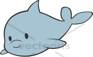 Cute Dolphin Clipart Stock Vector Baby Dolphin Whole Body 7467 Jpg